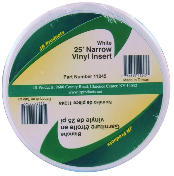 JR PRODUCTS 11245 White 25 foot Narrow Vinyl Insert