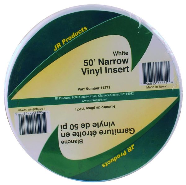 JR PRODUCTS 11271 White 50 foot Narrow Vinyl Insert