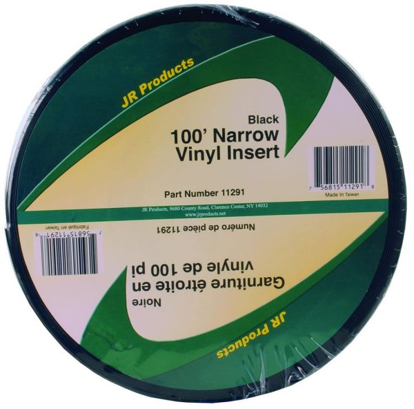 JR PRODUCTS 11291 Black 100 foot Narrow Vinyl Insert