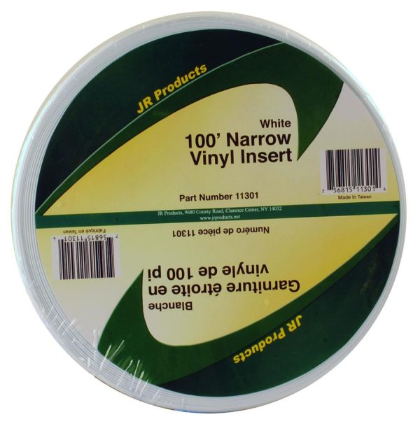 JR PRODUCTS 11301 White 100 foot Narrow Vinyl Insert