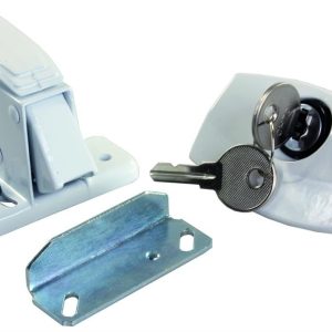 JR PRODUCTS 11685 White Locking Camper Door Latch