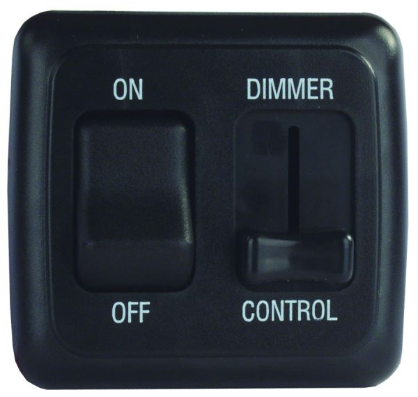 JR PRODUCTS 12275 Black Dimmer On/Off Switch with Bezel