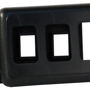 JR PRODUCTS 12325 Black Triple Switch Base and Face Plate