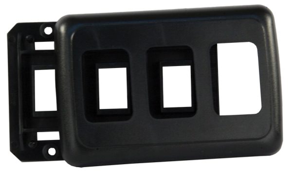 JR PRODUCTS 12325 Black Triple Switch Base and Face Plate