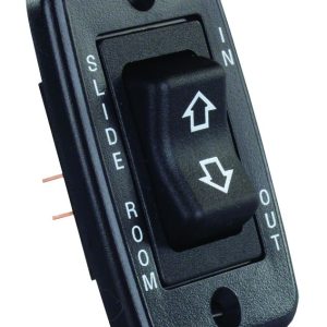 JR PRODUCTS 12355 Black Low Profile Slide-Out Switch with Bezel