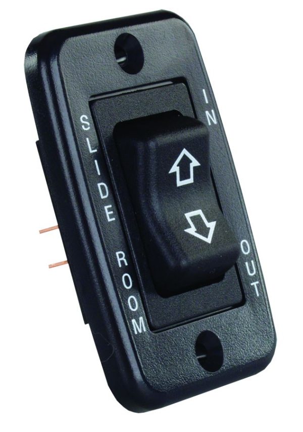 JR PRODUCTS 12355 Black Low Profile Slide-Out Switch with Bezel