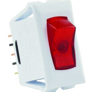 JR PRODUCTS 12505 Red/White SPST Illuminated On/Off Switch