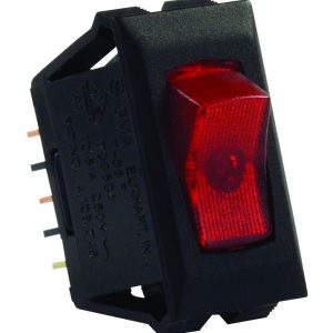 JR PRODUCTS 12515 Red/Black SPST Illuminated 120V On/Off Switch