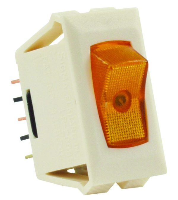 JR PRODUCTS 12575 Amber/Ivory SPST Illuminated On/Off Switch