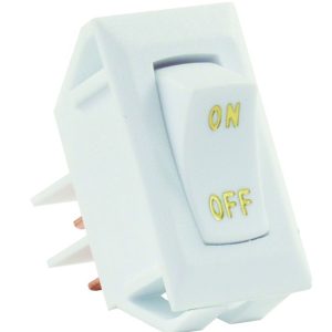 JR PRODUCTS 12585 White SPST Labeled On/Off Switch