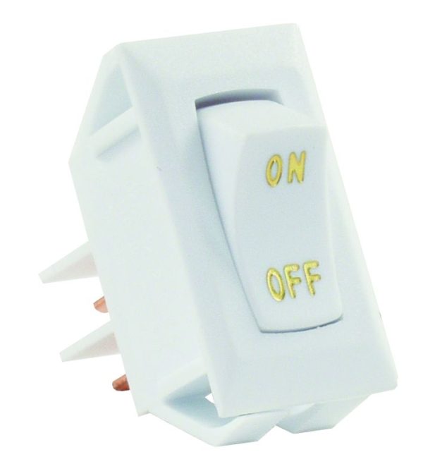 JR PRODUCTS 12585 White SPST Labeled On/Off Switch