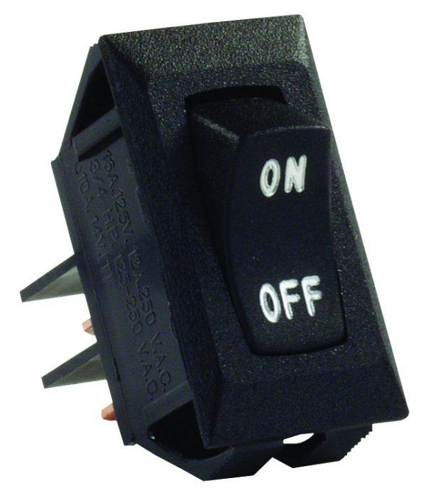 JR PRODUCTS 12595 Black SPST Labeled On/Off Switch