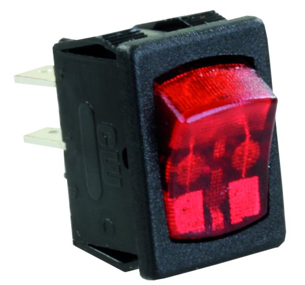 JR PRODUCTS 12765 Red/Black SPST Mini-Illuminated On/Off Switch