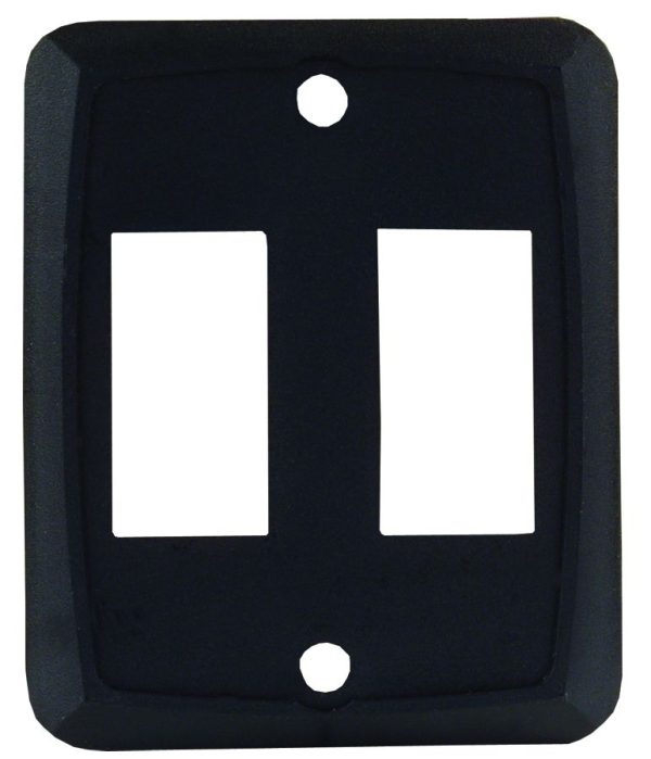 JR PRODUCTS 12885 Black Double Switch Face Plate