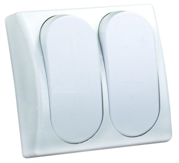 JR PRODUCTS 13585 Modular On/Off Switch - Double,White