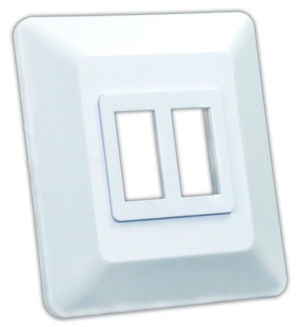 JR PRODUCTS 13615 Switch Base and Face Plate - Double,White