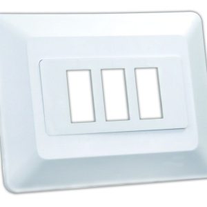 JR PRODUCTS 13625 Switch Base and Face Plate - Triple, White