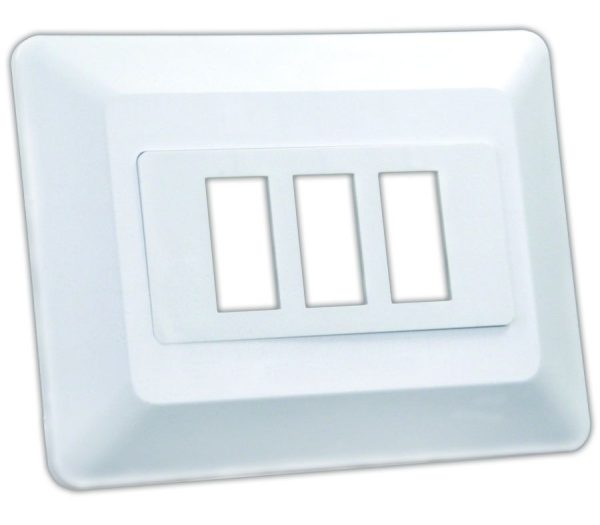 JR PRODUCTS 13625 Switch Base and Face Plate - Triple, White