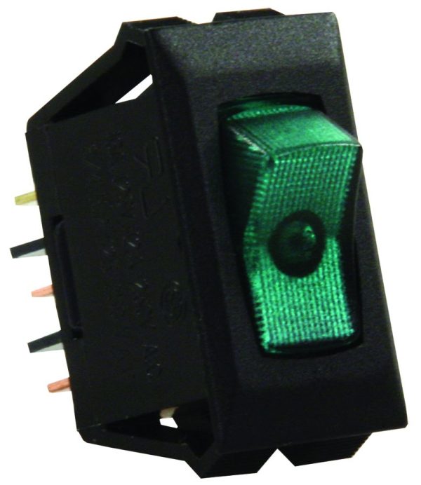 JR PRODUCTS 13695 Green/Black SPST Illuminated On/Off Switch