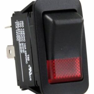 JR PRODUCTS 13815 Lens 12V Lamp Water Resistant SPST On/Off Switch, Black/Red
