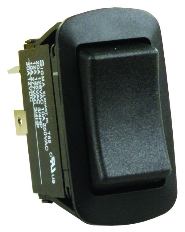 JR PRODUCTS 13865 Water Resistant Mom-On/Off/Mom-On Reversing Switch, Black