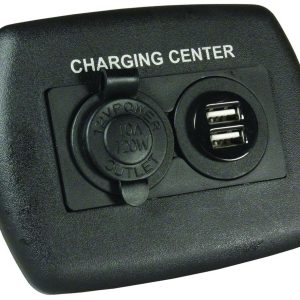 JR PRODUCTS 15095 12V/USB Charging Center - Black