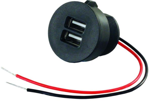 JR PRODUCTS 15115 USB Charging Port - 2 x 2.1 Amp, Black (6)