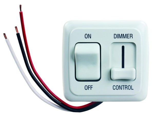 JR PRODUCTS 15205 White LED Dimmer On/Off Switch