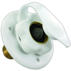 JR PRODUCTS 16085A26A 160-85-A-26-A Polar White City Water Flange with 1/2 INCH MPT