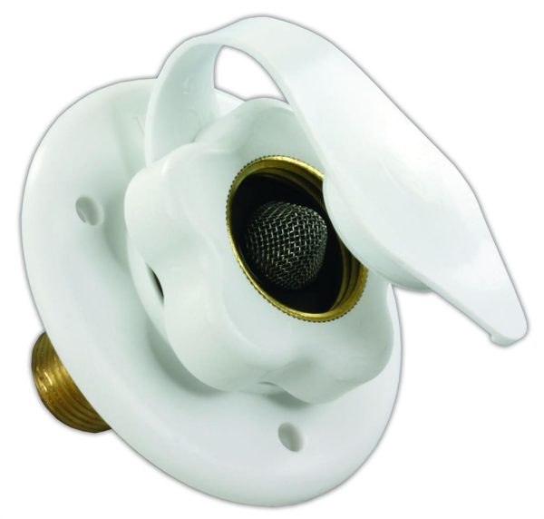 JR PRODUCTS 16085A26A 160-85-A-26-A Polar White City Water Flange with 1/2 INCH MPT