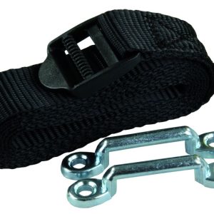 JR PRODUCTS 17544 Battery Box Strap; Use To Secure Any Battery Or Battery Box; 54 Inch Length; Black; With Chrome Plated Hardware