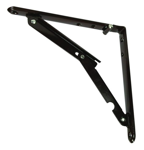 JR PRODUCTS 20735 Folding Shelf Bracket - Brown, 7.75 INCH x 7.75 INCH x 11.75 INCH