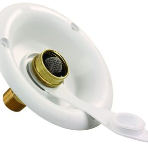 JR PRODUCTS 321B26A 321-B-26-A Polar White City Water Dish with 1/2 INCH MPT