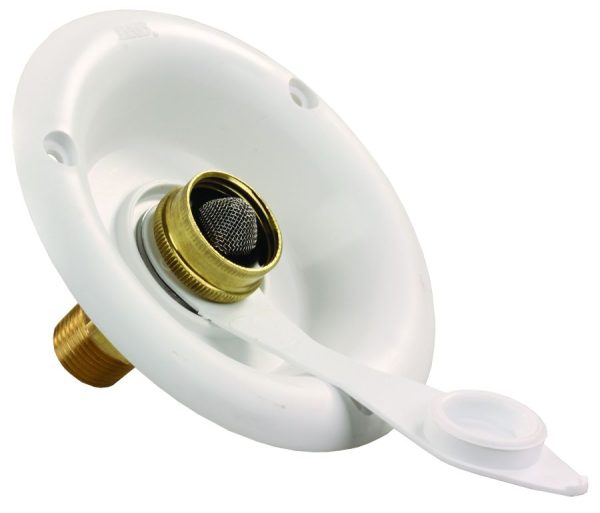 JR PRODUCTS 321B26A 321-B-26-A Polar White City Water Dish with 1/2 INCH MPT
