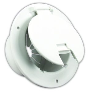 JR PRODUCTS 5412A 541-2-A Polar White Deluxe Round Electric Cable Hatch with Back