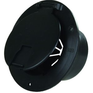 JR PRODUCTS 5413A 541-3-A Black Deluxe Round Electric Cable Hatch with Back