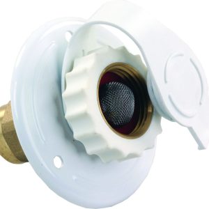 JR PRODUCTS 62155 White Aluminum City Water Flange - 1/2 INCH FPT x 3/4 INCH