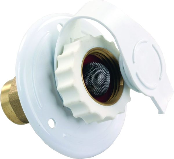 JR PRODUCTS 62155 White Aluminum City Water Flange - 1/2 INCH FPT x 3/4 INCH