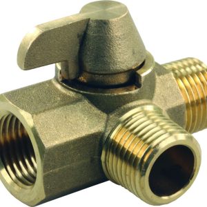 JR PRODUCTS 62245 3-Way Brass Diverter Valve - 1/2 INCH MPT x 1/2 INCH MPT x 1/2 INCH FPT