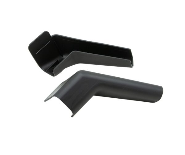 JR PRODUCTS 655-FLEX-BK-A Drip Rail Gutter Spout; OEM Gutter Spouts; Fits Gutter Rails Up To 1-1/16 Inch Wide; Black; Flexible; With Instructions; Set Of 2