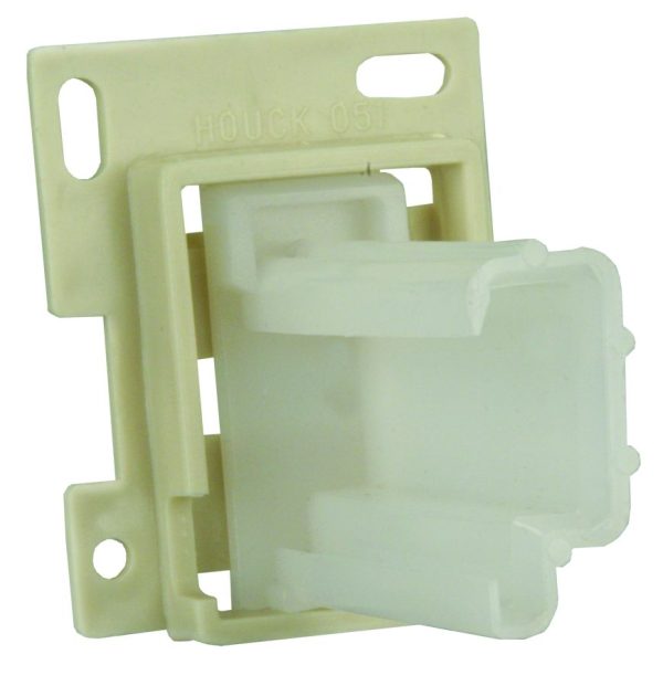 JR PRODUCTS 70715 Drawer Slide Socket; Fits 2.125 Inch Deep; 0.375 Inch x 1.090 Inch Track Opening; Question Mark Shape; Adjustable socket; With Mounting Screws