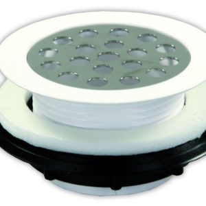 JR PRODUCTS 95155 Shower Strainer with Grid - White