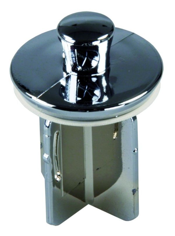 JR PRODUCTS 95245 Sink Drain Stopper; 1-1/4 Inch; Pop-Up Style; 4 Flat Plastic Stem; Chrome Plated; Single