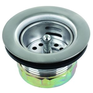 JR PRODUCTS 95325 Strainer with Push-In Basket, Chrome, 1-1/2 INCH