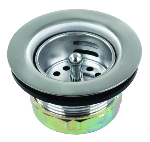 JR PRODUCTS 95325 Strainer with Push-In Basket, Chrome, 1-1/2 INCH