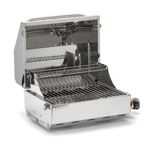 KUUMA 58155 Stow NGo 216 Elite Propane Grill | Features Built-In Thermometer & Push-Button Igniter | Includes Fold Away Legs & Removable Warming Rack | Use as Camping Stove and More