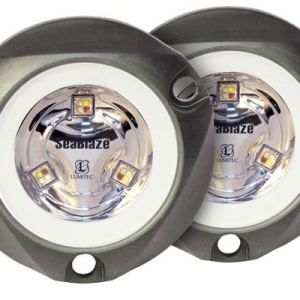 LUMITEC 101246 SeaBlaze Mini LED Surface Mount Underwater Boat Light, 2 Per Pack, Blue