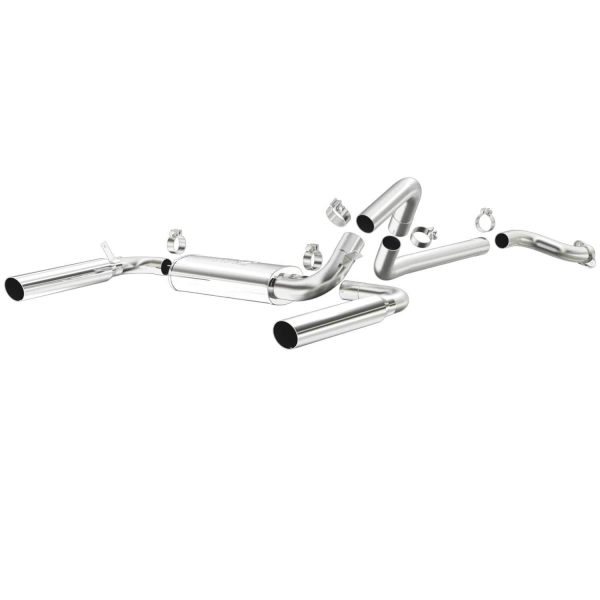 MAGNAFLOW 15620 Cat-Back Performance Exhaust System - Street Series, Stainless Steel 3in Main Piping, Dual Split Rear Exit, Polished Finish 3.5in Exhaust Tip - American Muscle Performance Exhaust Kit