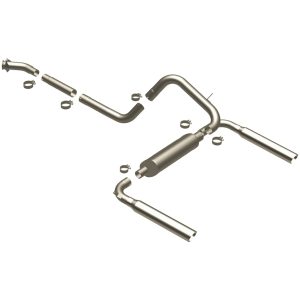 MAGNAFLOW 16829 Cat-Back Performance Exhaust System - Street Series, Stainless Steel 3in Main Piping, Dual Split Rear Exit, Polished Finish 3.5in Exhaust Tip - American Muscle Performance Exhaust Kit