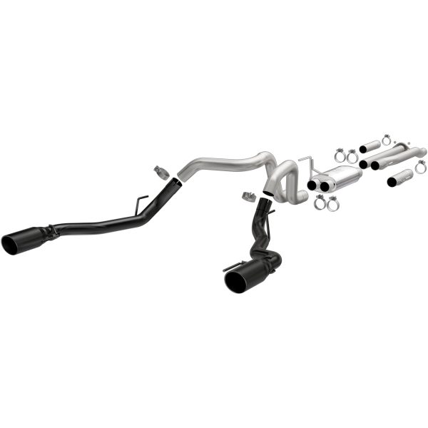 MAGNAFLOW 19350 Performance Exhaust System Cat-Back, Street Series, For 2017-2020 Ford F-150 Raptor 3.5L, Dual Split Rear Exit Style, Black Coated